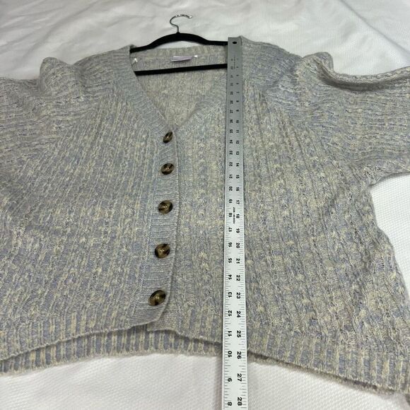 Out From Under Pastel V Neck Grandpa Cardigan Yellow‎ Blue Sz M Women’s - Picture 4 of 7